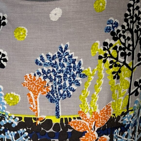 Frock Shop SZ M Light Gray Print Dress 60"s Feminine Art to Wear Vintage - Picture 7 of 7